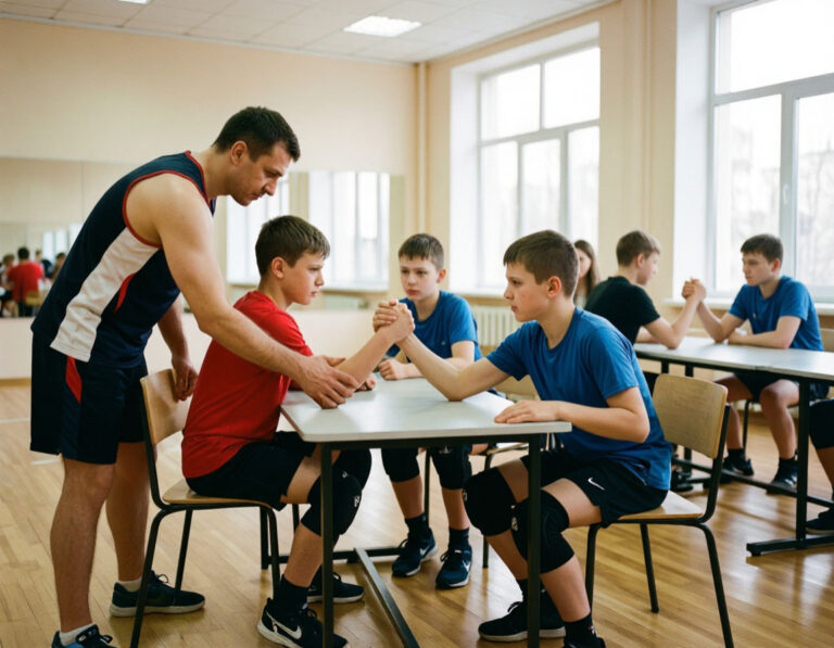 Работа тренера-преподавателя по армрестлингу в спортивной школе ДЮСШ проведение группового занятия